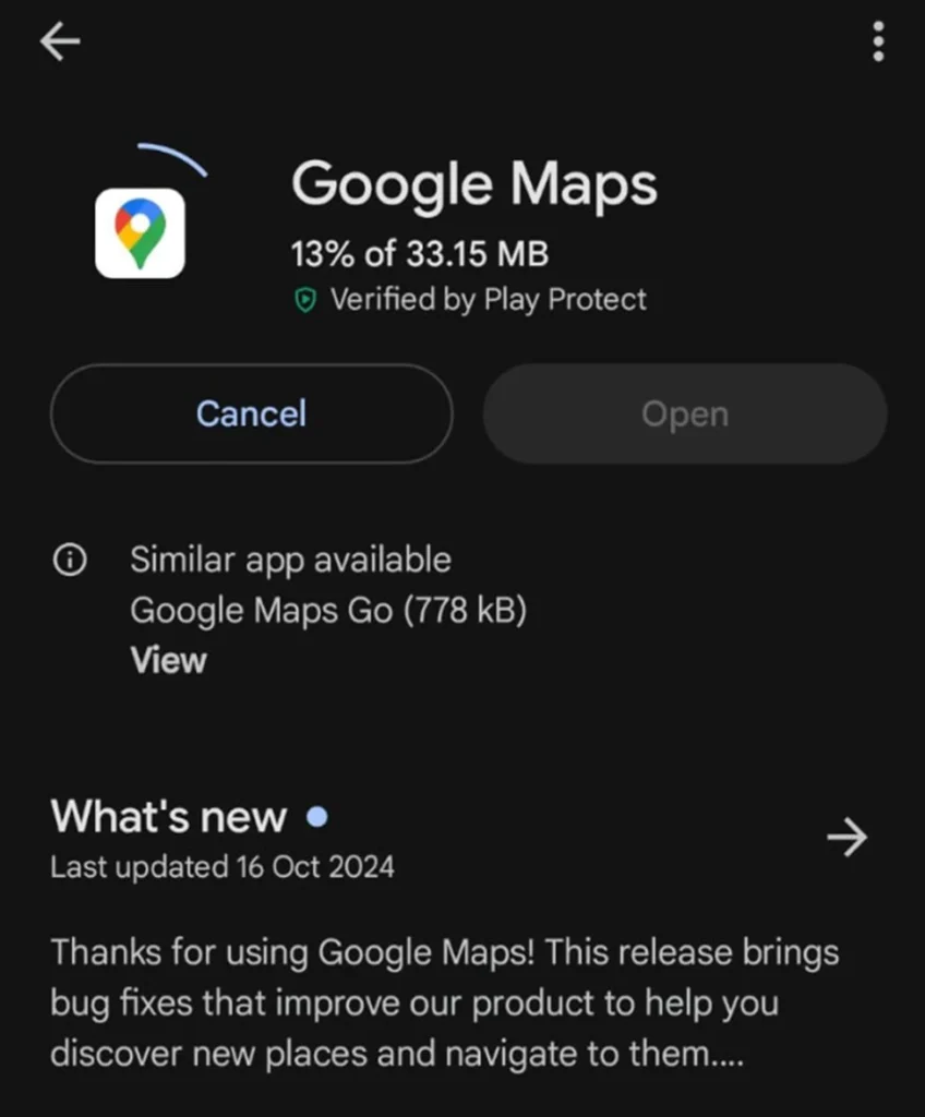 Google Maps app