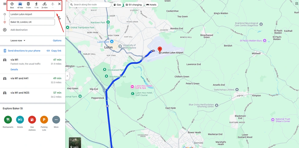 Google maps route planner